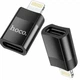 Переходник Lightning Male to Type-C USB 2.0 адаптер Hoco UA17 черный компактный для устройств Apple - изображение 1