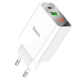 Мережевий зарядний пристрій Hoco C100A PD20W QC3.0 для смартфонів і ґаджетів із цифровим дисплеєм два порти білі - зображення 1