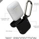 Чехол силиконовый для наушников AirPods 1 2 черный защитный аксессуар для хранения и защиты от повреждений - изображение 4