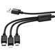 Кабель Hoco X74 3 в 1 для заряджання смартфонів і планшетів Lightning Micro USB Type C чорний - зображення 1