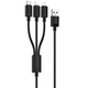 Кабель Hoco X74 3 в 1 для заряджання смартфонів і планшетів Lightning Micro USB Type C чорний - зображення 3