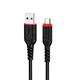 Кабель Hoco X59 Lightning для быстрой зарядки и передачи данных черный 100 см 3A с нейлоновой оплеткой - изображение 3