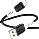 Кабель Hoco X82 iP USB-A to Lightning для заряджання та передавання даних чорний 2 4 A 1 м силіконовий - зображення 1