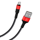 Кабель Hoco X26 Micro USB для швидкого заряджання та передавання даних завдовжки 1 м з нейлоновим обплетенням чорний і червоний - зображення 1