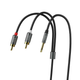 Кабель Hoco UPA10 RCA 3.5 mm аудіокабель для під'єднання музики з позолоченими конекторами сірий - зображення 4
