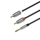 Кабель Hoco UPA10 RCA 3.5 mm аудіокабель для під'єднання музики з позолоченими конекторами сірий - зображення 5