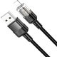 Кабель Hoco U129 Lightning для зарядки и передачи данных устройств Apple черный нейлоновая оплетка 1.2 м 2.4 А - изображение 6