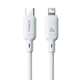 Кабель Baseus Silky Series Type-C Lightning для швидкого заряджання 20W і передавання даних 1 м білий - зображення 1
