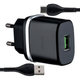 Мережевий зарядний пристрій Hoco C12Q Smart QC3.0 для смартфонів і планшетів швидке заряджання 18 Вт USB Type-C чорний - зображення 1