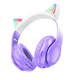Наушники Bluetooth Hoco W42 Cat Ears для детей и подростков фиолетовые с микрофоном и светящимися ушками - изображение 1