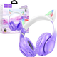 Наушники Bluetooth Hoco W42 Cat Ears для детей и подростков фиолетовые с микрофоном и светящимися ушками - изображение 6