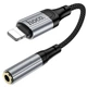 Аудіо кабель Aux HOCO LS36A Fresh 3.5mm to Lightning (0.12m) (Metal gray) (257311) - зображення 3