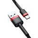 Кабель Baseus USB Type-C для заряджання та передавання даних 3 A 1 м чорний і червоний - зображення 4