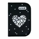 Пенал Kite Black&Silver "Сердца" 20.5х14х4 см 1 отделение с 2 отворотами каркасный на молнии черный (K26-622-5) - изображение 1