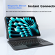 Новая клавиатура BOW Hangshi HA354 2025 Magic Keyboard для iPad 9-го поколения, совместимая с Apple Air 5/4, магнитный защитный чехол, встроенная пятиуровневая подсветка, черная. - изображение 9