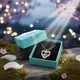 Ожерелье женское с голубым циркониевым камнем Heart Love золотое - изображение 11