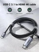 Кабель UGREEN MM142 USB-C to HDMI Male to Male Cable Aluminum Shell 1.5m (Gray Black)(UGR-50570) - изображение 5