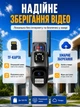 Wi-Fi IP камера 4+4 Мп 2 об'єктива для зовнішнього та внутрішнього відеоспостереження поворотна камера з датчиком руху нічне бачення сирена LED - зображення 2