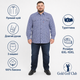 Рубашка Gold Golf Man мужская в клетку с длинным рукавом прямого кроя,10XL, Синий с белым - изображение 7