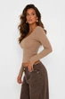 Кофта женская однотонная тёмно-бежевого цвета Fashion размер 42-44 (217217) - изображение 2