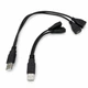 USB-разветвитель 1 на 2 USB-A Male — 2×USB-A Female для питания и передачи данных, 15 и 30 см, 2 шт. - изображение 2