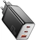 Зарядний пристрій Essager 2xUSB-C + 1xUSB PD67W QC4.0 FCP GaN black (ECT67W-LJB01-Z) - зображення 1