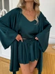 Пижама женская тройка халат майка шорты Priscilla Collection S-M зеленый - изображение 1