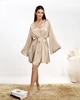 Пижама женская тройка халат майка шорты Priscilla Collection Бежевый, L/XL - изображение 2