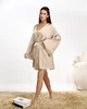 Пижама женская тройка халат майка шорты Priscilla Collection Бежевый, L/XL - изображение 4