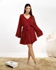 Пижама женская тройка халат майка шорты Priscilla Collection Бордовый, L/XL - изображение 8