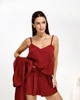 Пижама женская тройка халат майка шорты Priscilla Collection Бордовый, L/XL - изображение 9