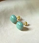 Жіночі сережки "Квадратики" 1.2 см jewelry Бірюзові - зображення 4