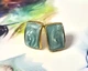 Женские сережки "Дуги" 1.2см х0.9 см jewelry Зеленые - изображение 6