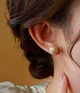 Женские сережки "Квадратики" 1.2см jewelry Золотистые - изображение 3