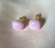 Жіночі сережки "Квадратики" 1.2 см jewelry Рожеві - зображення 4