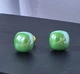 Жіночі сережки "Квадратики" 1.2 см jewelry Світло -зелені - зображення 1