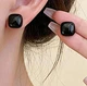 Женские сережки "Квадратики" 1.2см jewelry Черного цвета - изображение 8