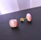 Жіночі сережки "Квадратики" 1.2 см jewelry Рожеві - зображення 9