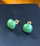 Жіночі сережки "Квадратики" 1.2 см jewelry Світло -зелені - зображення 8