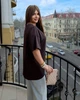 Базова футболка з куліра, вільного крою з круглим вирізом мод ЕЛТ - 007 шоколад 50-58 - зображення 3