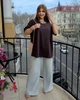 Базова футболка з куліра, вільного крою з круглим вирізом мод ЕЛТ - 007 шоколад 50-58 - зображення 5