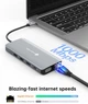 USB-C док-станция NOVOO 11 в 1 (Dual HDMI, VGA, Ethernet, PD 100W) мультихаб для ноутбука - изображение 4