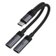 Аудіокабель ACEFAST J14 USB-C 2-in-1 charging audio adapter Black 6974316285823 - зображення 1
