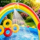 Бассейн надувной для детей интекс открытый фигурный большой детский семейный игровой центр 297 х 193 х 135 см 290 л с горкой фонтаном шариками для малышей и всей семьи радуга intex 57453 (D-2019091802) - изображение 2