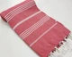 Рушник пештемаль Turkey Towel 100х180 см легкий великий для пляжу басейну бані сауни підстилка на дачу пікнік природу відпустку море полоса червоний - зображення 2