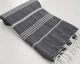 Рушник пештемаль Turkey Towel 100х180 см легкий великий для пляжу басейну бані сауни підстилка на дачу пікнік природу відпустку море полоса антрацит - зображення 2