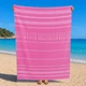 Рушник пештемаль Turkey Towel 100х180 см легкий великий для пляжу басейну бані сауни підстилка на дачу пікнік природу відпустку море полоса темно-рожевий - зображення 1