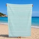 Полотенце пештемаль Turkey Towel 100х180 легкое большое для пляжа бассейна бани сауны подстилка на дачу пикник природу отпуск море полоса мятный - изображение 1
