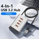 USB 3.2 Gen 2 хаб Blueendless HU406 4 в 1 hub 60см металевий - зображення 2