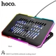Охолоджувальна підставка для ноутбука HOCO DH19 Cool RGB з тримачем для смартфона Black - зображення 1
